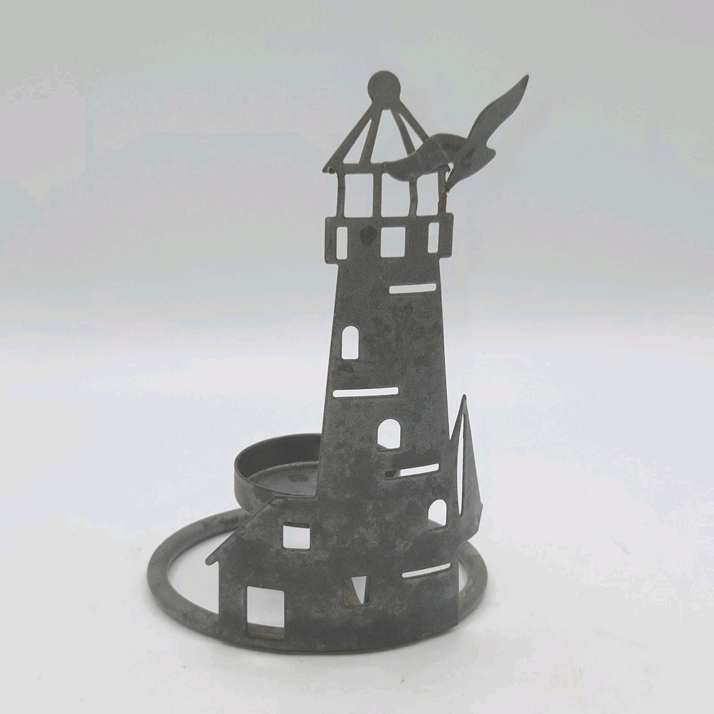 Metal Lighthouse Votive Tea Candle Holder